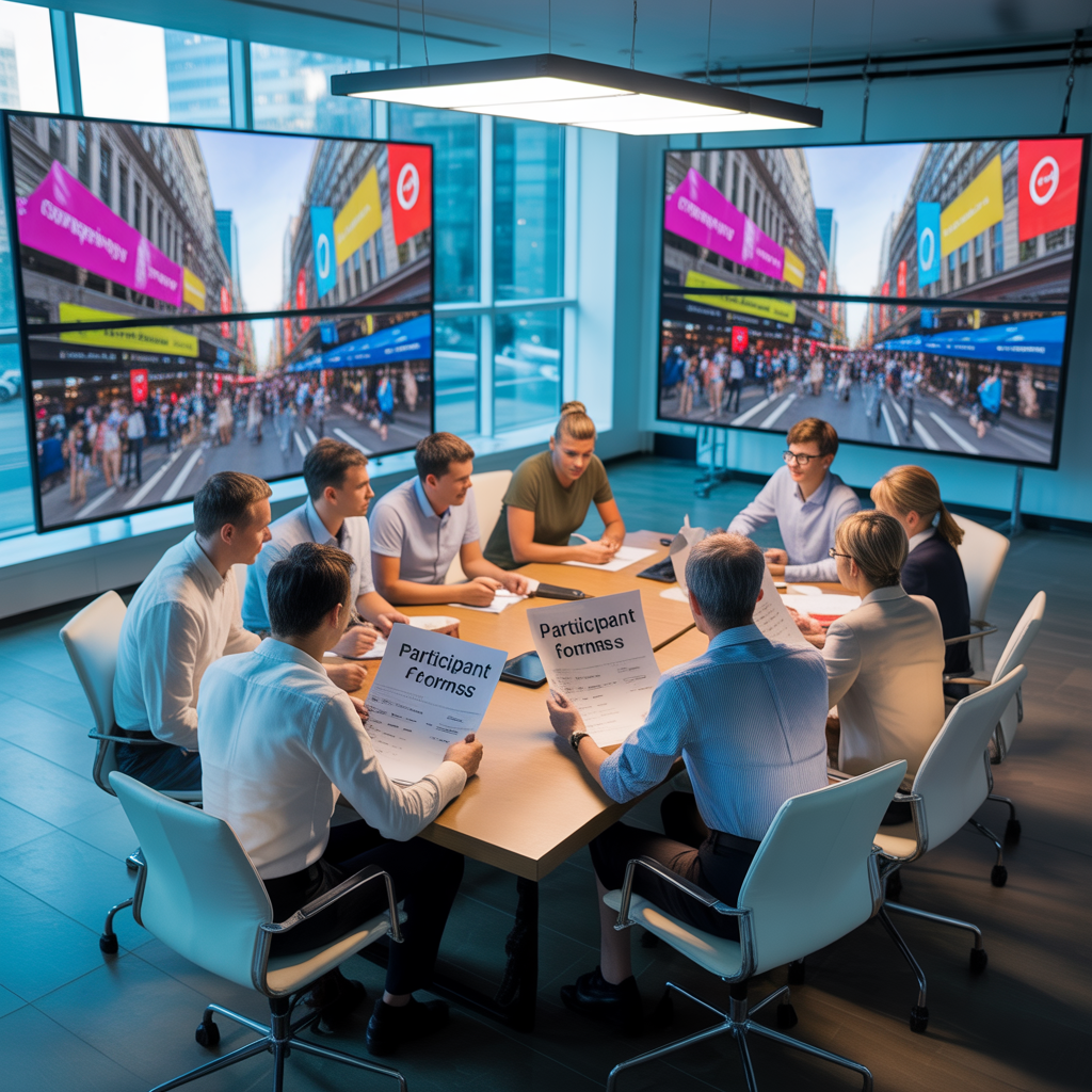 Team reviewing event footage and feedback